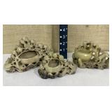 3 soapstone sculptures- some chips in them