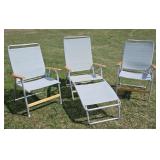 3pc aluminum folding chairs lounge