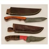 2 Damascus Knifes with sheaths