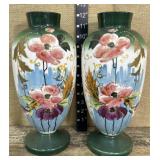 2 hand-painted vases