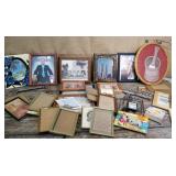 Box lot of picture frames , 2 beautiful pictures