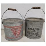 Two minnow buckets