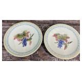 Pair of Black Forest majolica 9" plates