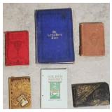 5 vintage books, autograph book