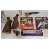 Gun & knife books w/ gun parts