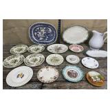 Box of misc plates & platters