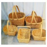 5 beautiful  matching baskets