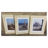3 framed Italy prints - Roma/Siena/Milano