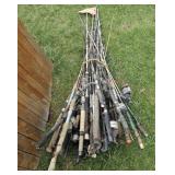 Pile of fishing poles