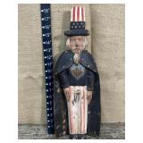 Folksy wooden Uncle Sam figure