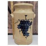Tall utensil crock - grapes