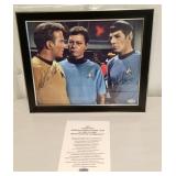 Star Trek Nimoy and Shatner signs  framed photo
