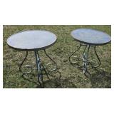 2 round patio tables 27"28"
