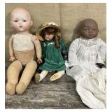 3 porcelain dolls