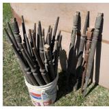 Bucket of spindles.  29