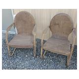2 metal spring chairs