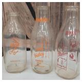 3 milk bottles - Inlet Valley, Millers Danby NY,