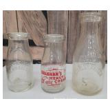 3 NY milk bottles - Ovid, Corning, & canandaigua