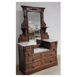 Marble top stepdown dresser 51x21x36