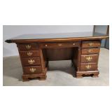 Inlaid office desk glass top Lexington 65x33x33