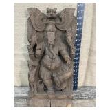 Wall hanging carved wooden Ganesha