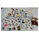 Box of elephant related jewelry