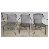 3 patio mesh armchairs
