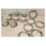 Hand painted Japanese tea set