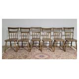 6 stenciled arrow back wooden chairs