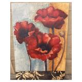 Pretty floral print on canvas approx 3