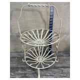 Shabby chic 2-tier metal dessert stand