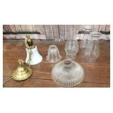 Glass light shades, hanging light