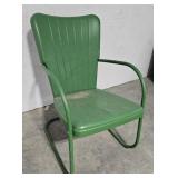 Green metal spring chair