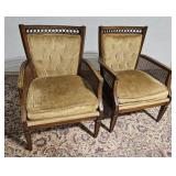 Pair mid century upholstered chairs