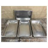 4 commercial stainless prep/steam table trays
