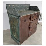 4 drawer 1 bin cupboard 44"22"45"