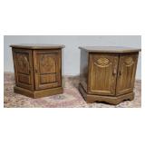 Two octagon end tables