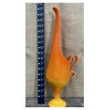 Vintage MCM L.E. Smith orange pitcher
