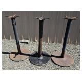 3 iron table bases 39"