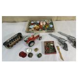 Kids toys - cap guns, cast trolly & tractor, Boy