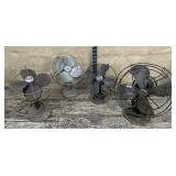 Box of vintage fans - some need work