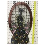 Beautiful Stained glass peacock hanging art.