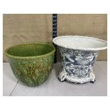 2 jardinieres - both w/ damage