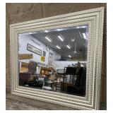 Mirror w/ decorative silver frame approx 30"x36"