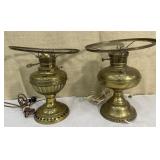 2 brass electrified kerosene lamps - need a