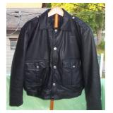 RARE Police Leather Motorcycle Black Jacket Sz.
