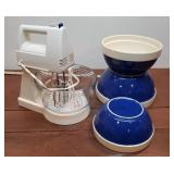 Stand Mixer & Blue Cobalt Blue Bowls