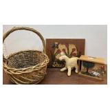 Basket with sheep decor