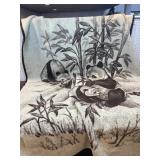 Retro panda blanket and 3 knit throw blankets