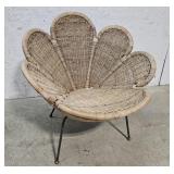 Mid century Calif Asia wicker flower chair
